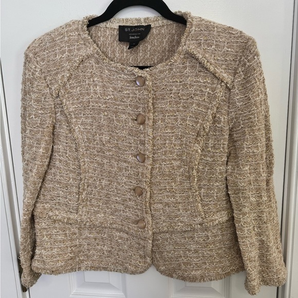 St. John Beige Tweed Jacket - Picture 4 of 10